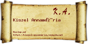 Kiszel Annamária névjegykártya